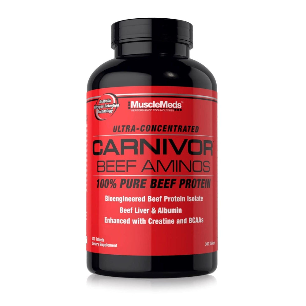 MuscleMeds frasco frontal mostrando etiqueta y beneficios concentrados