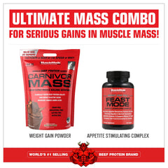 MuscleMeds Carnivor Mass etiqueta con ingredientes y beneficios claros