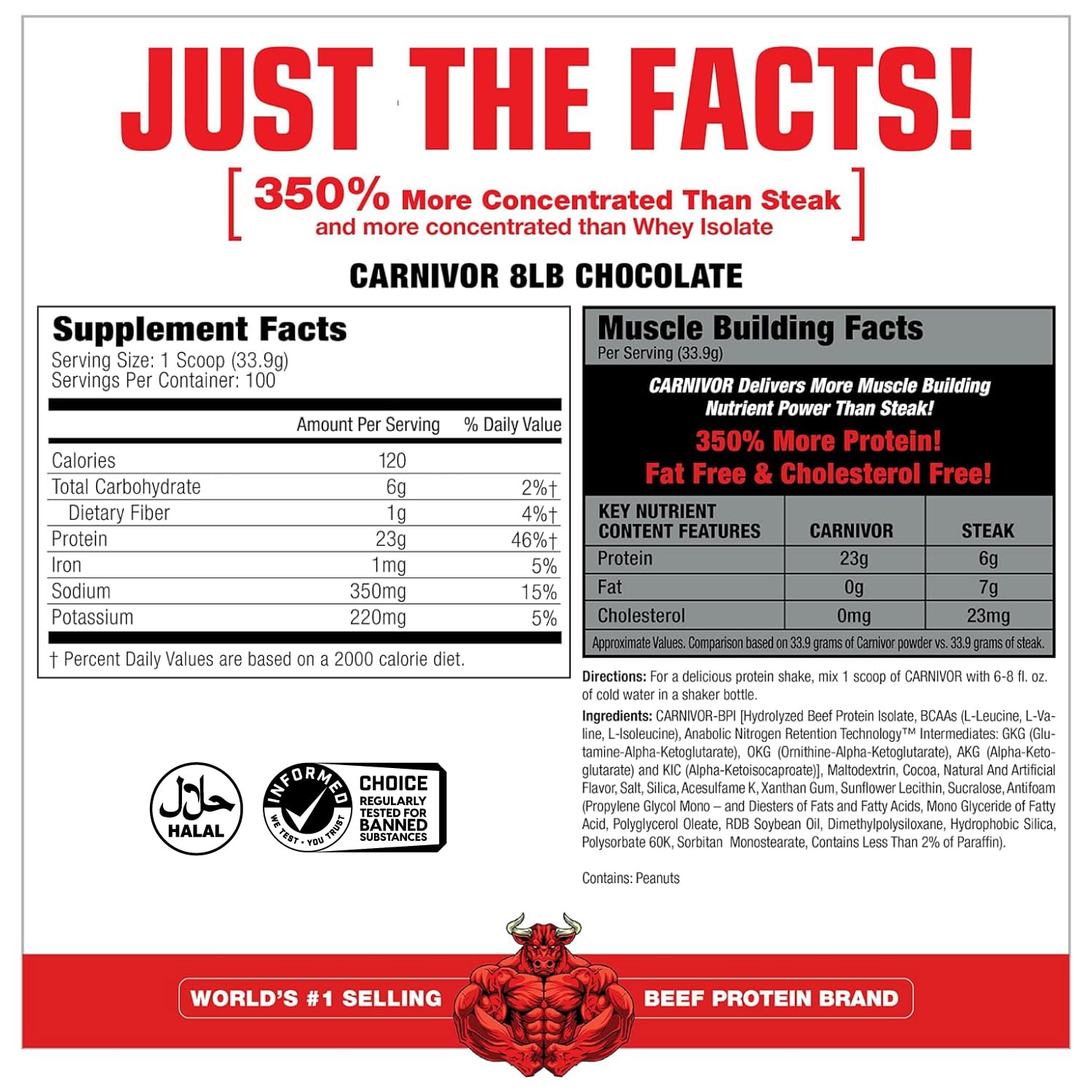 MuscleMeds Carnivor textura del polvo fina para mezclas suaves