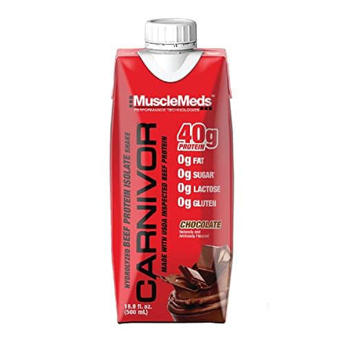 MuscleMeds Carnivor RTD botella abierta listándose como opción post-entreno rápida