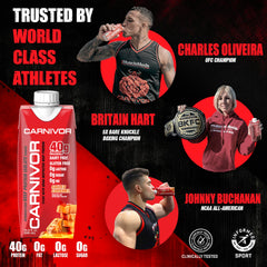 MuscleMeds Carnivor RTD etiqueta nutricional legible, información clara de macros