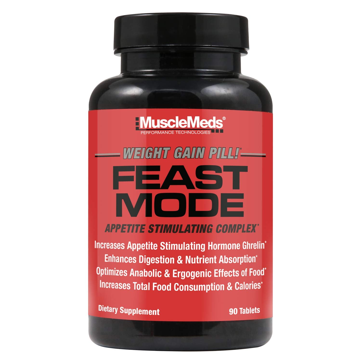 MuscleMeds frasco frontal mostrando etiqueta y cantidad para identificación rápida
