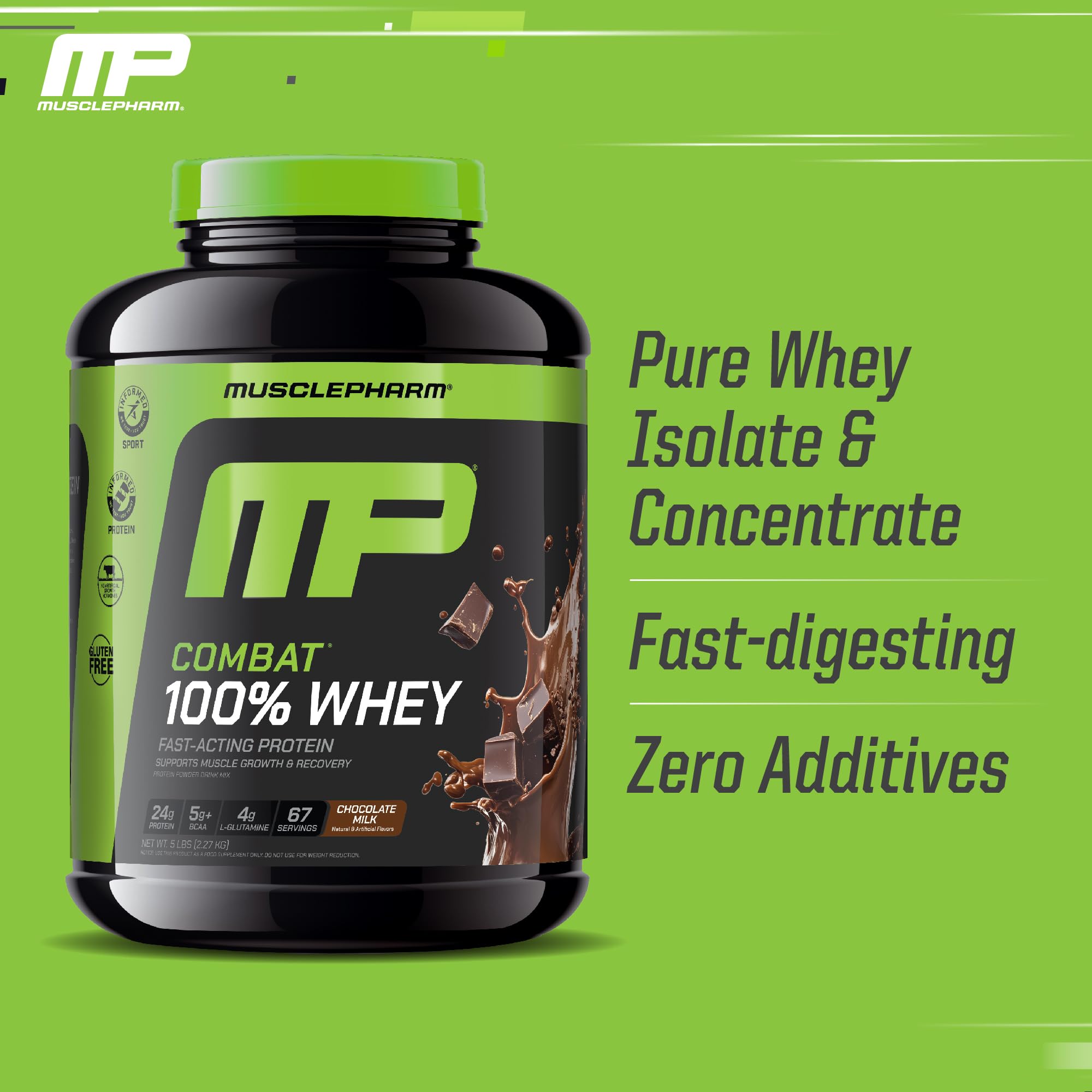 MusclePharm batido Chocolate Milk en vaso, sabor cremoso ideal para recuperación