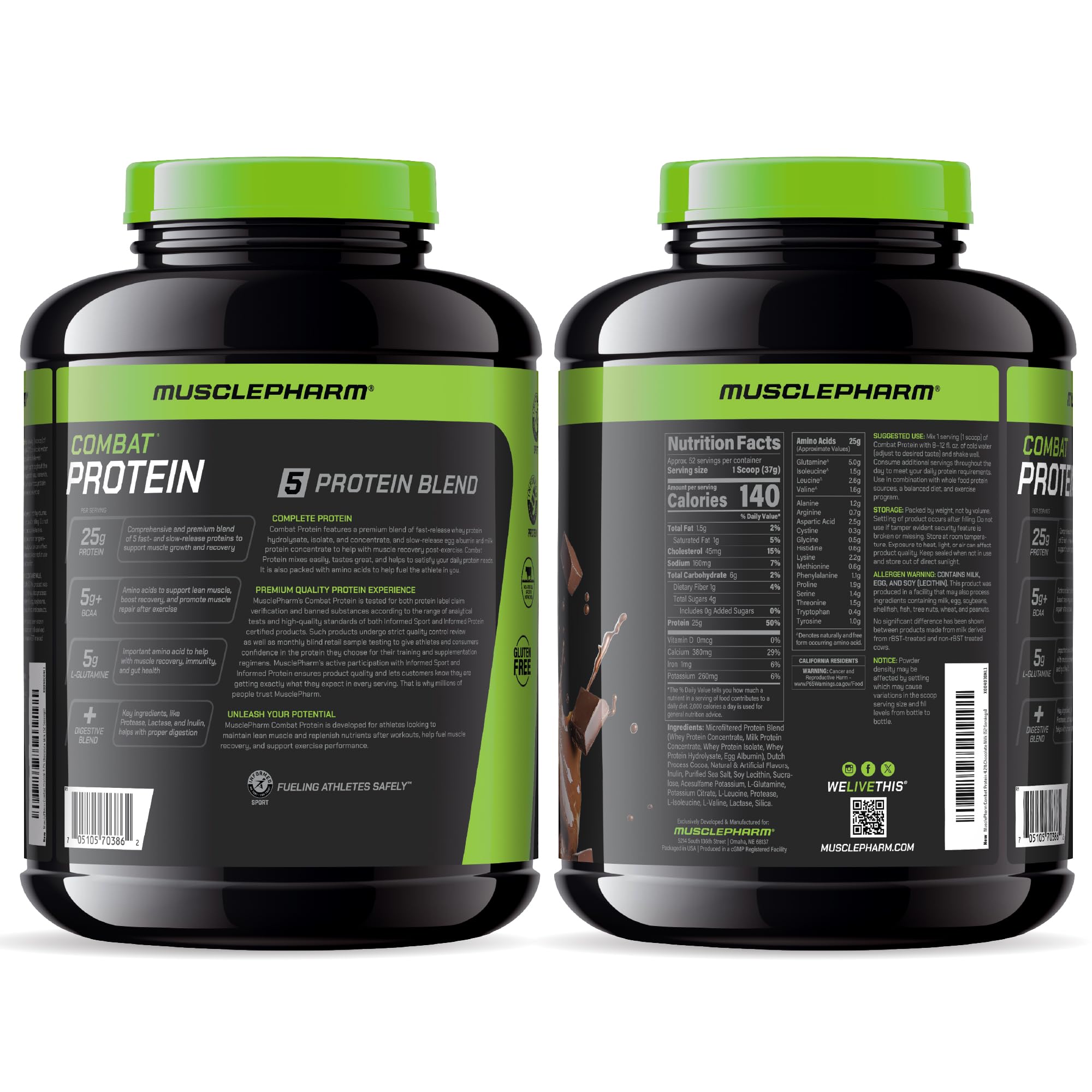 MusclePharm vaso preparado chocolate milk lista para beber postentreno