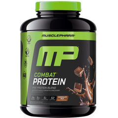 MUSCLEPHARM empaque frontal Combat Chocolate Milk mostrando porciones y marca