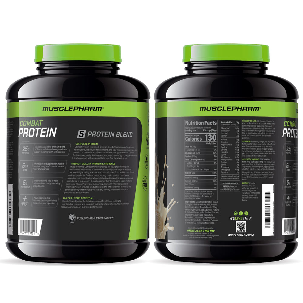 MusclePharm envase con vaso y cucharilla medidora, conveniencia para porciones