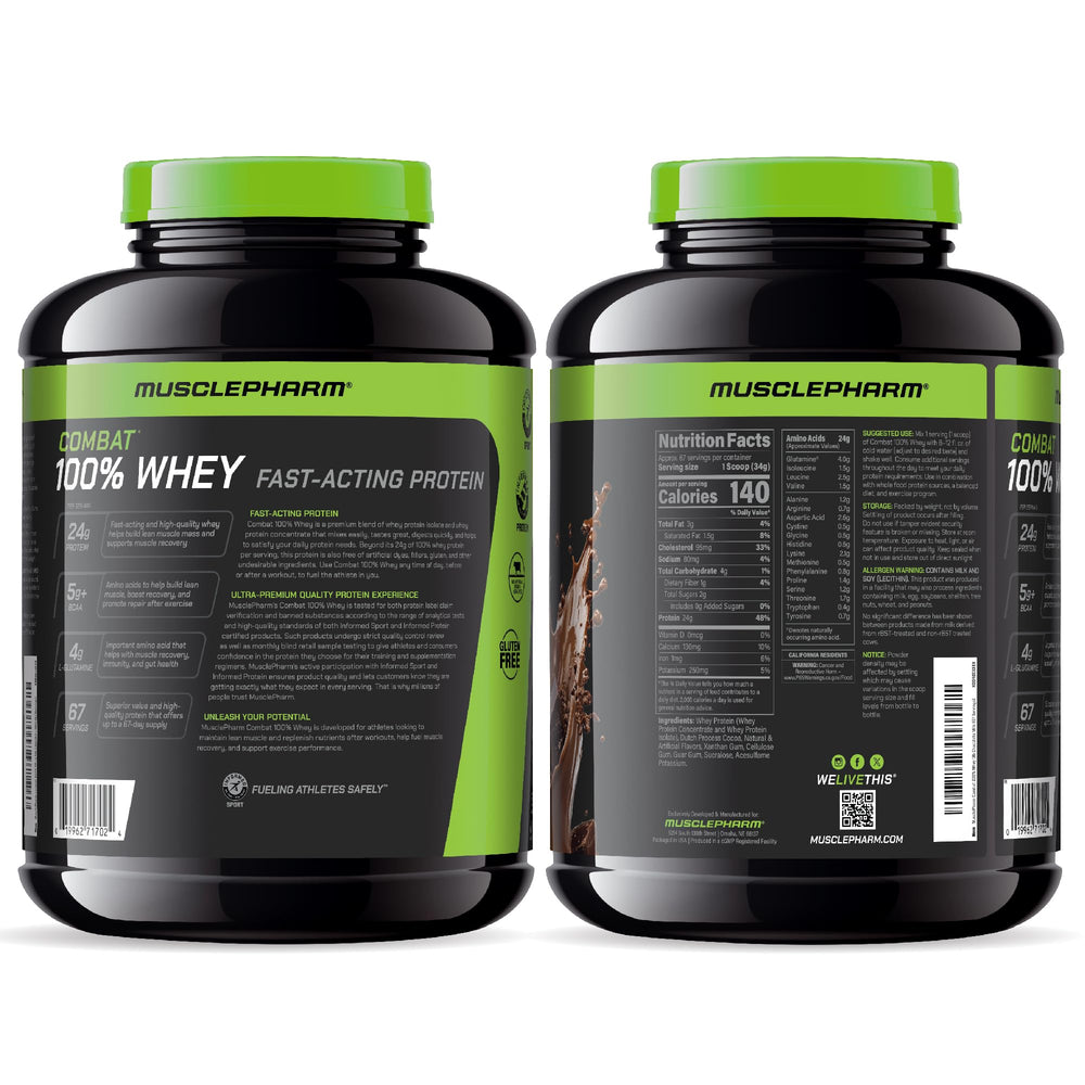 MusclePharm batido en ambiente post-entreno junto a pesas, recuperación y practicidad