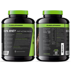 MusclePharm batido en ambiente post-entreno junto a pesas, recuperación y practicidad