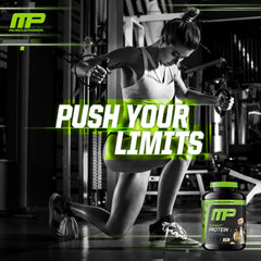 Muscle Pharm batido usado en receta de pancakes proteicos, variedad de uso