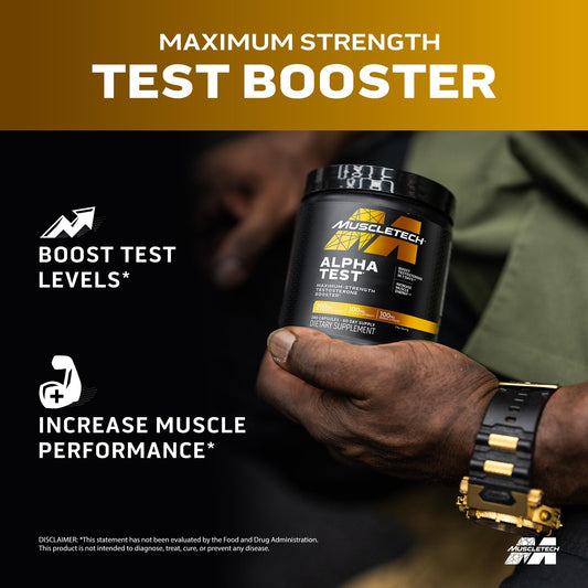 MuscleTech AlphaTest primer plano de cápsulas mostrando textura y calidad