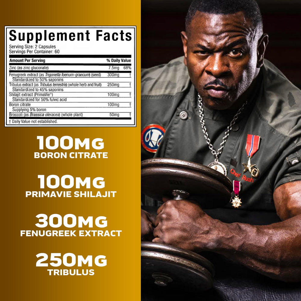 Hombre tomando AlphaTest de MuscleTech antes del entrenamiento para mejorar su rendimiento