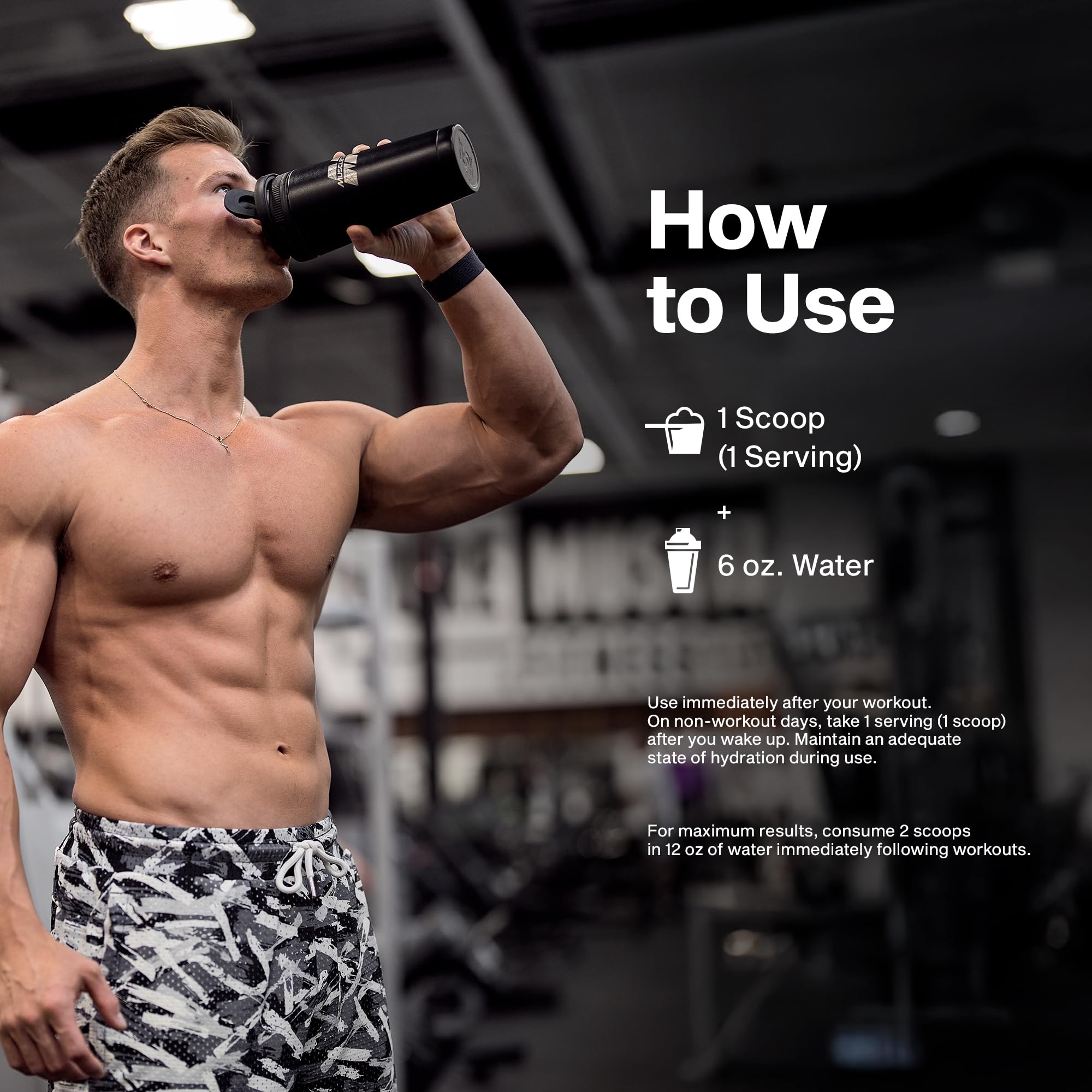 MuscleTech comparación de tamaño del envase en mano para referencia de 3 lb