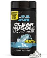 MuscleTech envase frontal Clear Muscle mostrando presentacion y facil uso