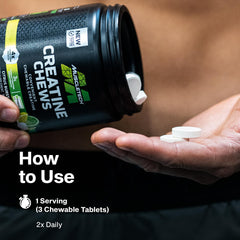 MuscleTech etiqueta nutricional enfocada en 3 g Creapure por porción y detalles