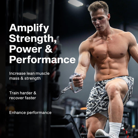 MuscleTech primer plano de cápsulas mostrando formato vegetal y dosificación fácil