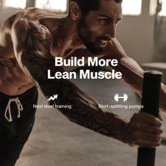 MuscleTech atleta en gimnasio usando el producto para potenciar su sesión