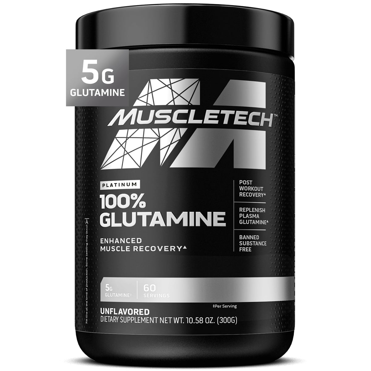 MuscleTech frente del envase mostrando 60 servicios y beneficio de pureza