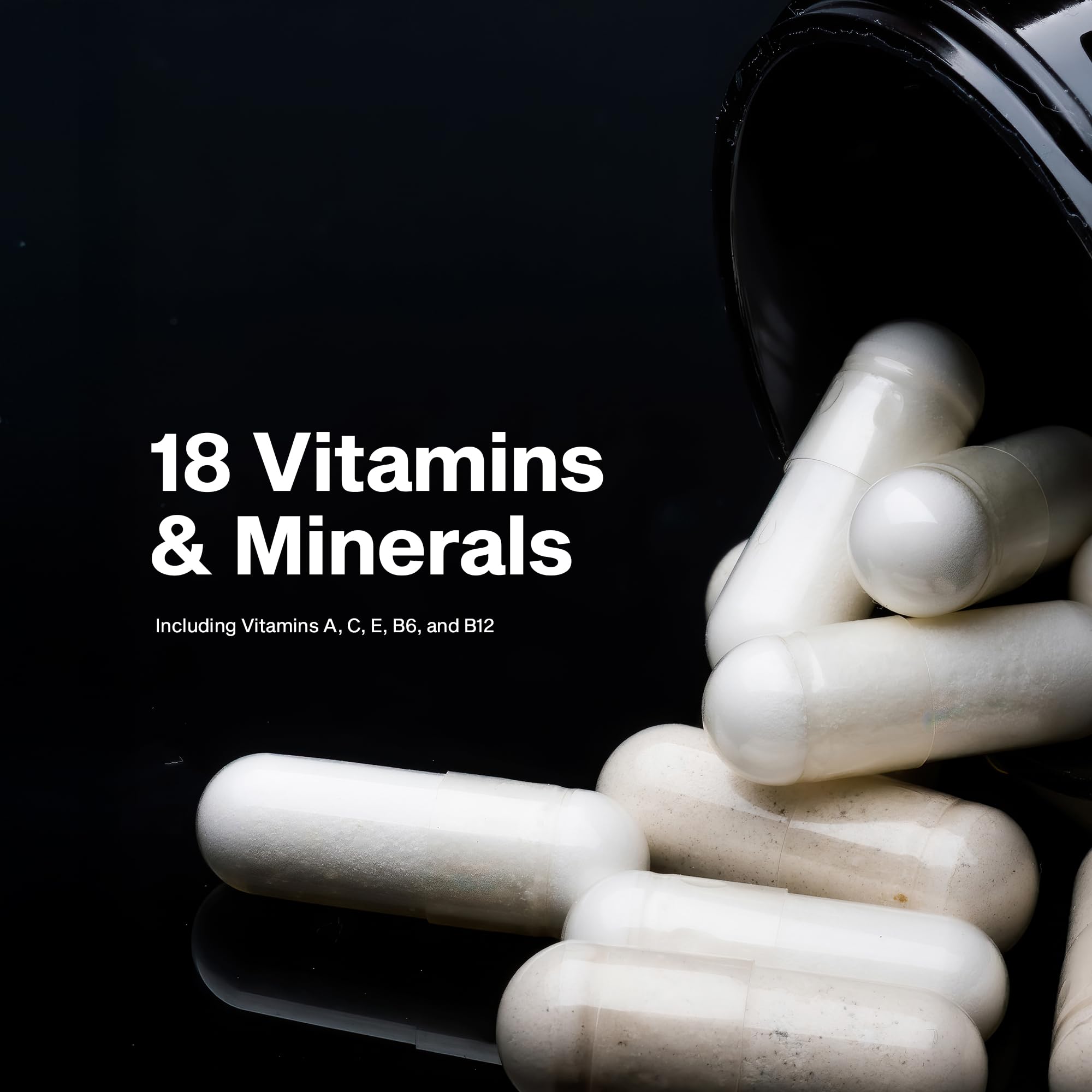 MuscleTech etiqueta con lista de vitaminas y minerales claves
