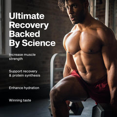 MuscleTech polvo textura fina en primer plano fácil de disolver
