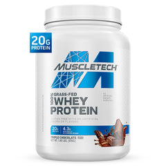 MuscleTech envase frontal Triple Chocolate mostrando tamaño y marca