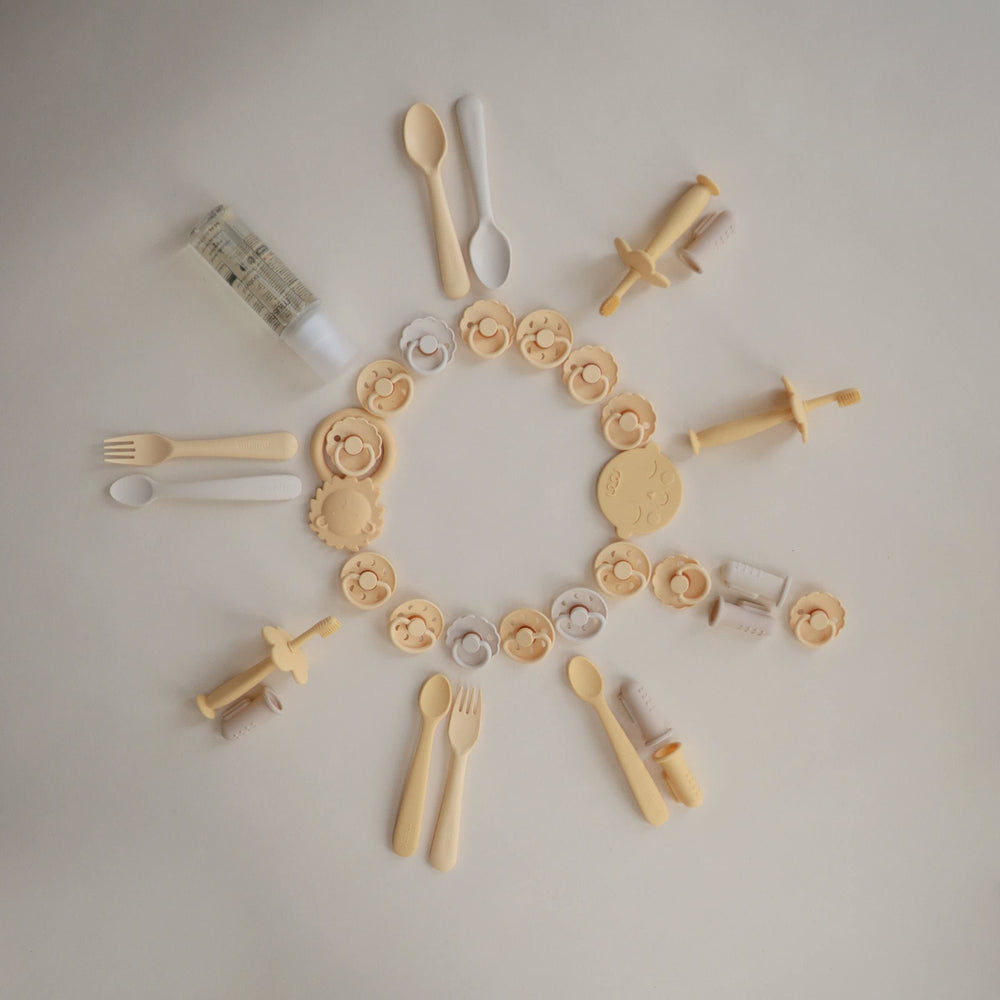 mushie textura de silicona fácil de limpiar y resistente al uso