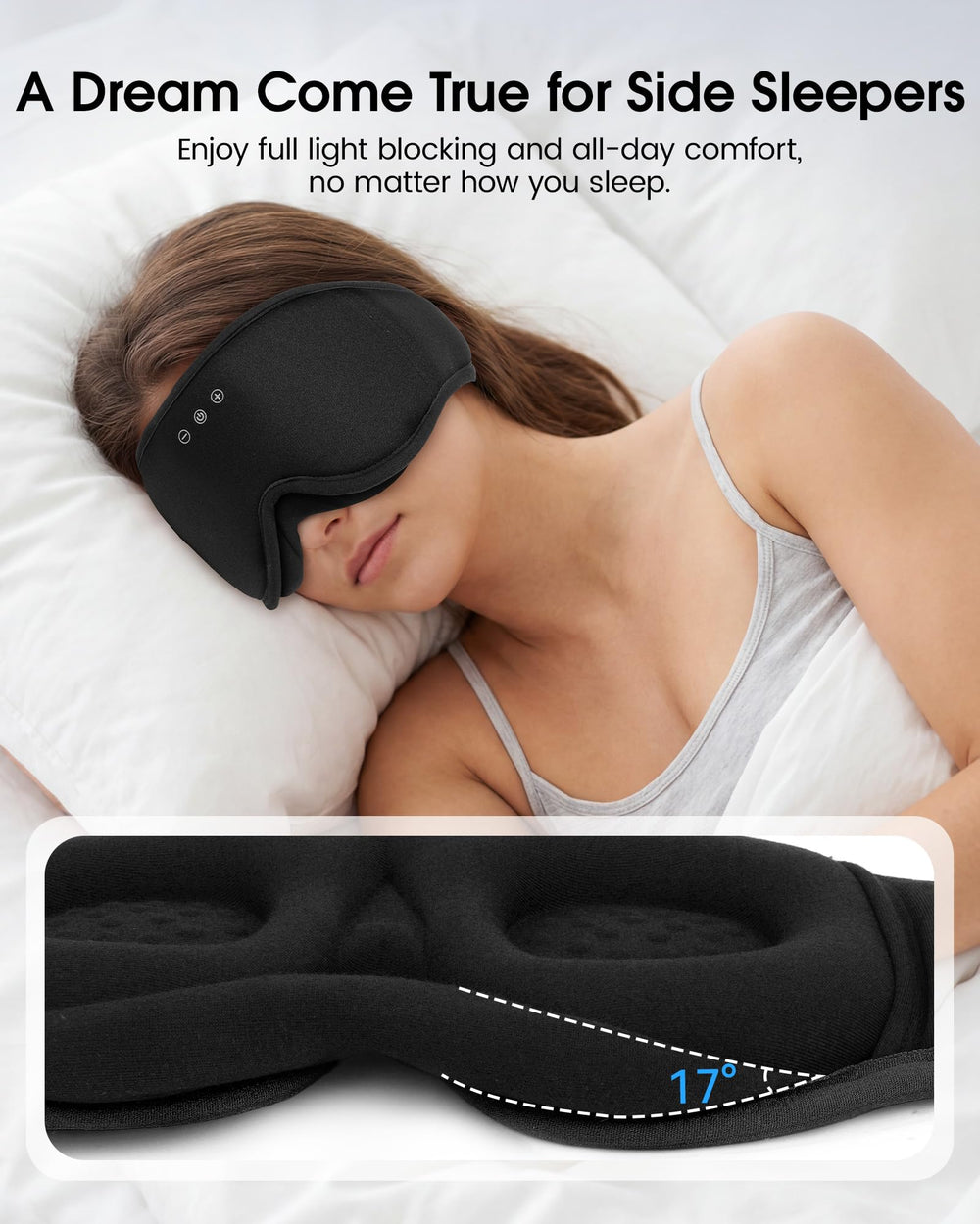 MUSICOZY copa ocular 3D que protege párpados y evita presión