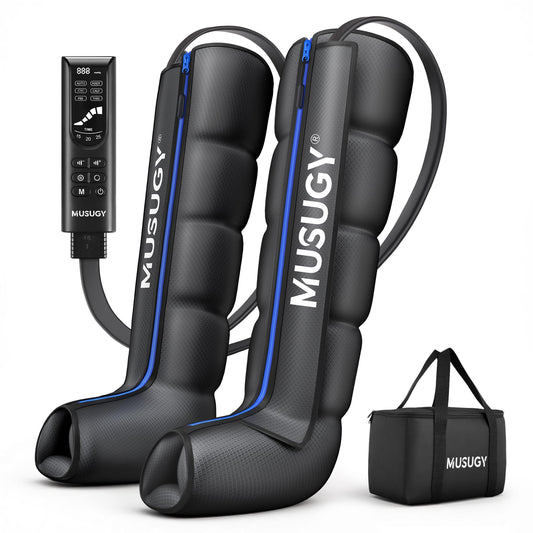 Musugy botas completas frontal mostrando ajuste y mejora circulación