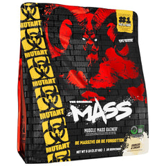 Mutant Mass envase frontal mostrando sabor cookies & cream y aporte calórico
