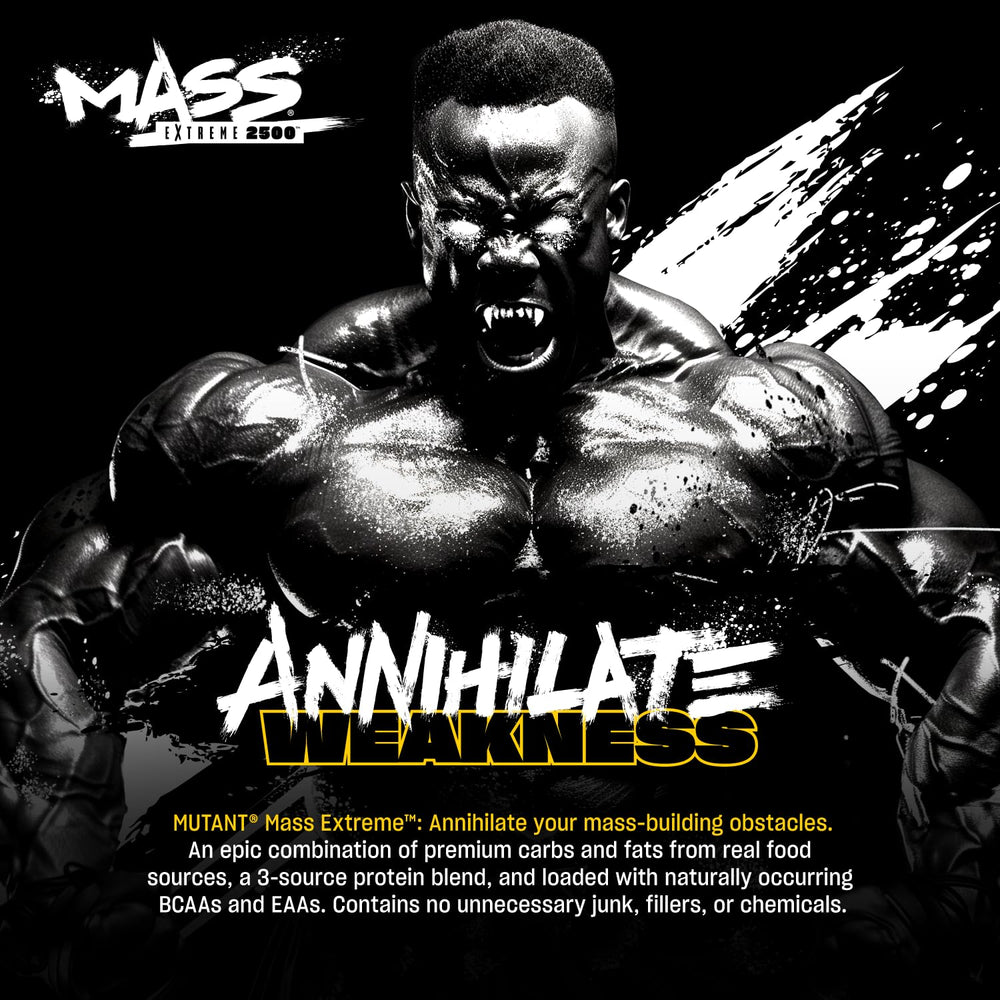 Comparación de 12 lb Mutant Mass Extreme junto a una mano para mostrar escala