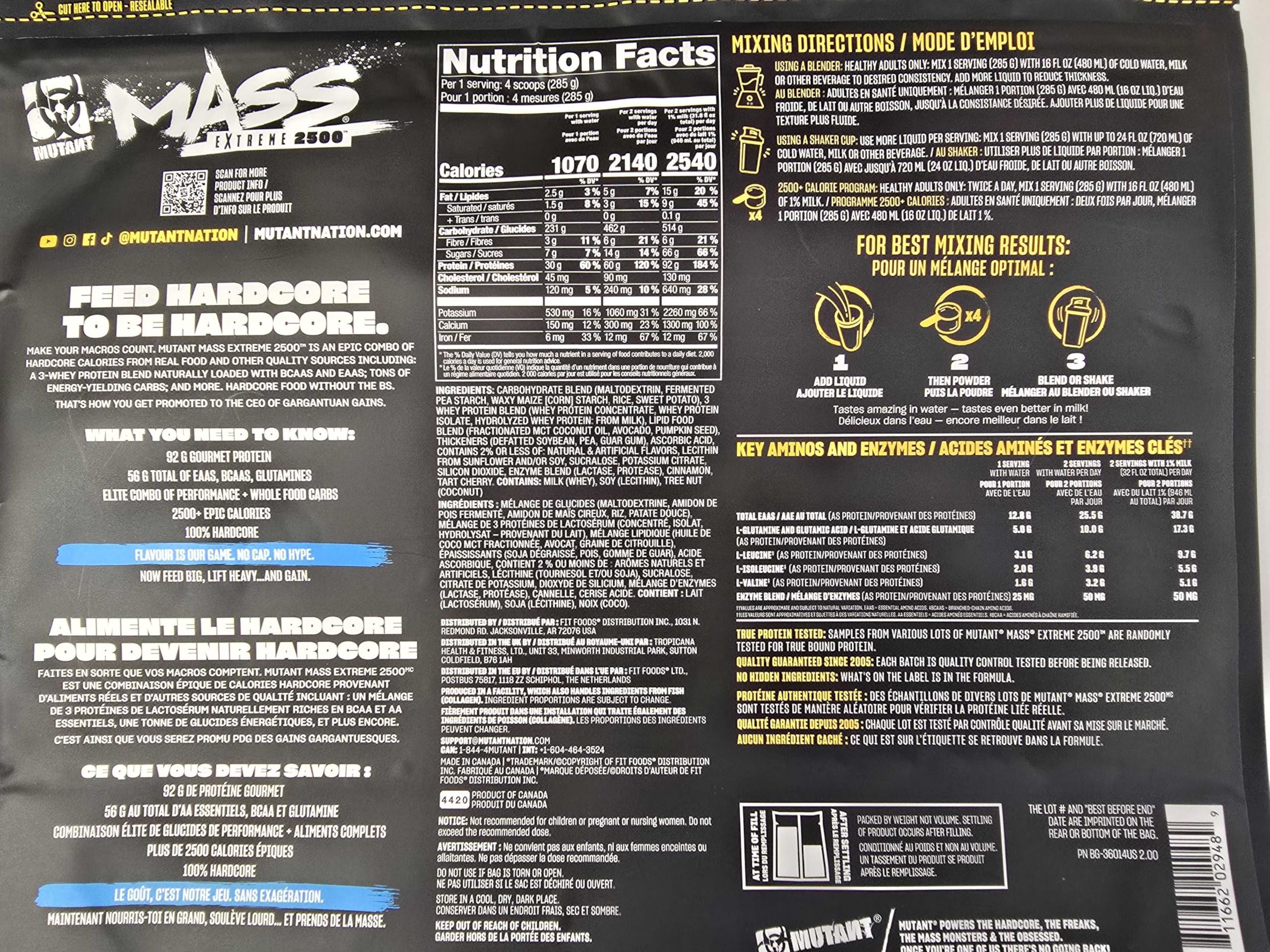 Mutant Mass receta de batido vainilla con avena y fruta energizante