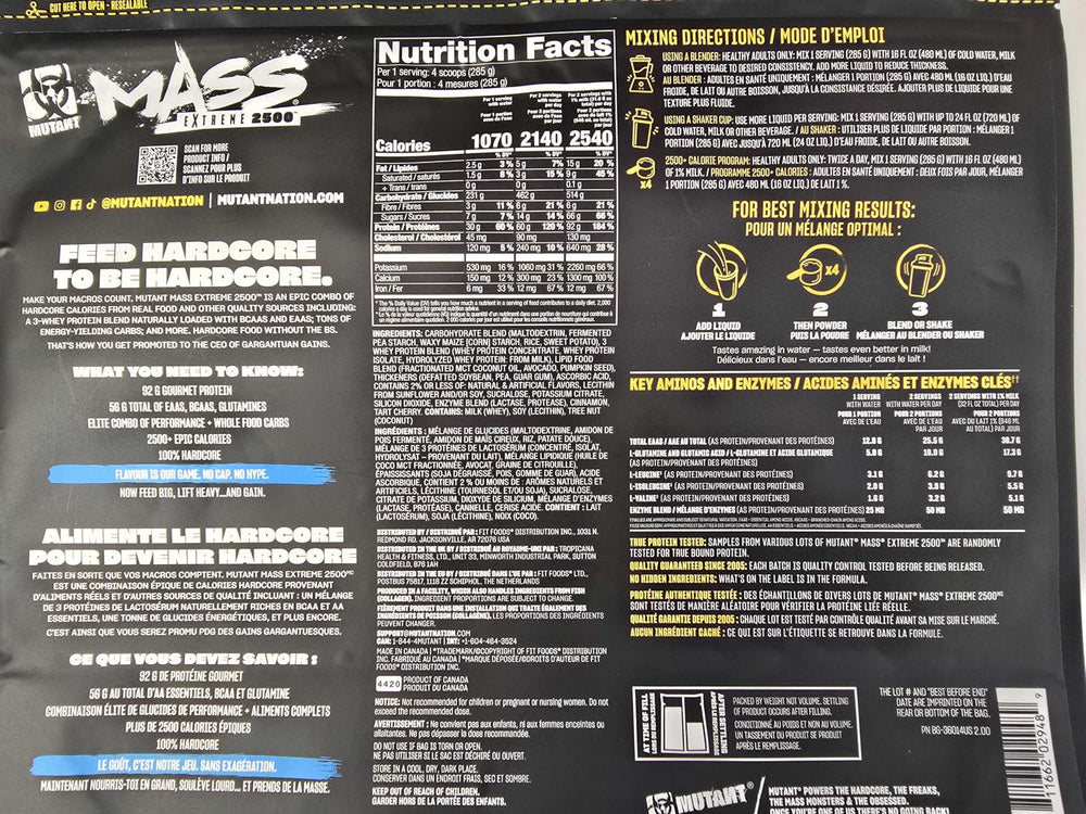 Mutant Mass receta de batido vainilla con avena y fruta energizante