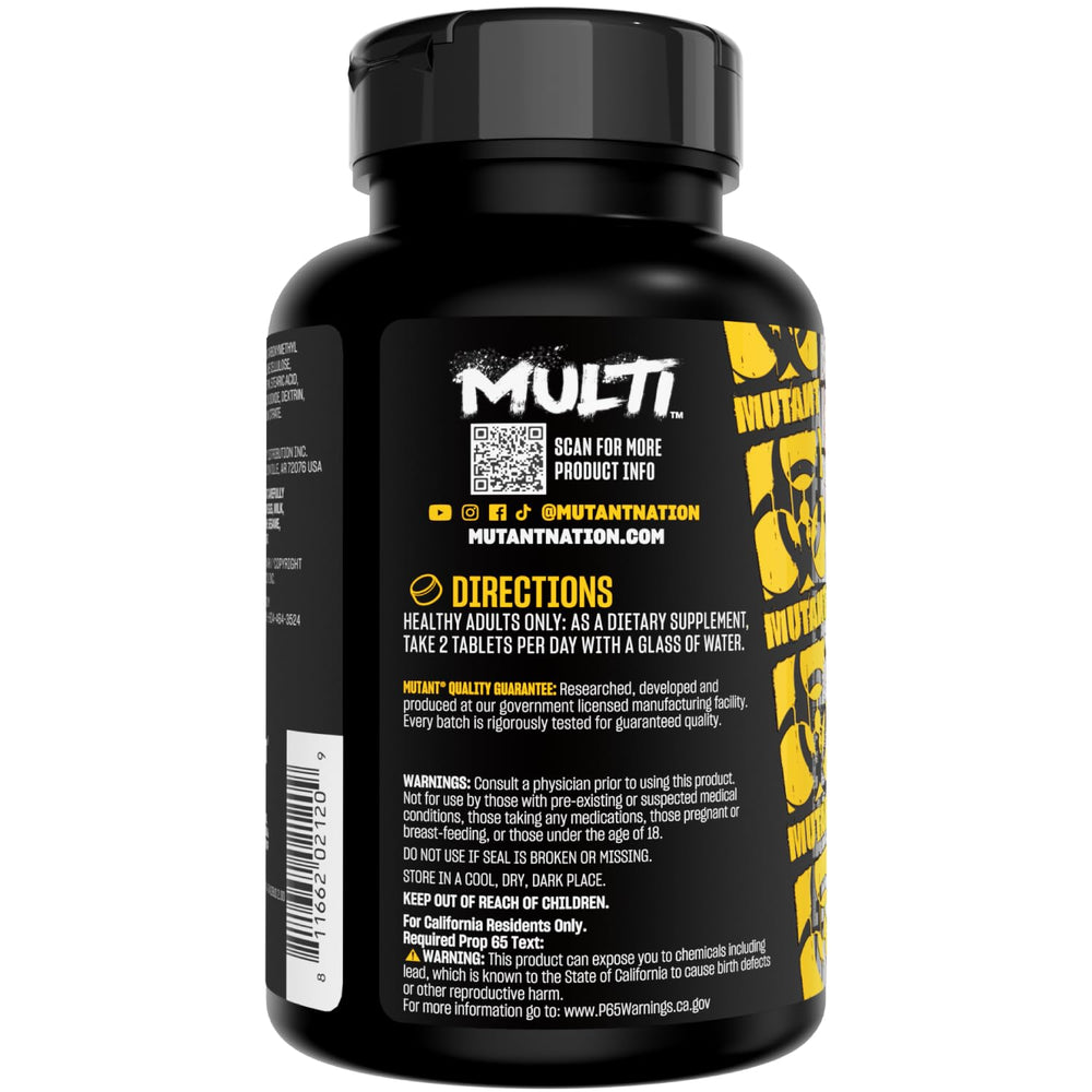 Mutant Multi junto a comida ejemplar para indicar toma con alimentos