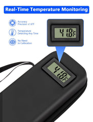 Mviioe pantalla de temperatura en ℉ mostrando lectura clara para control