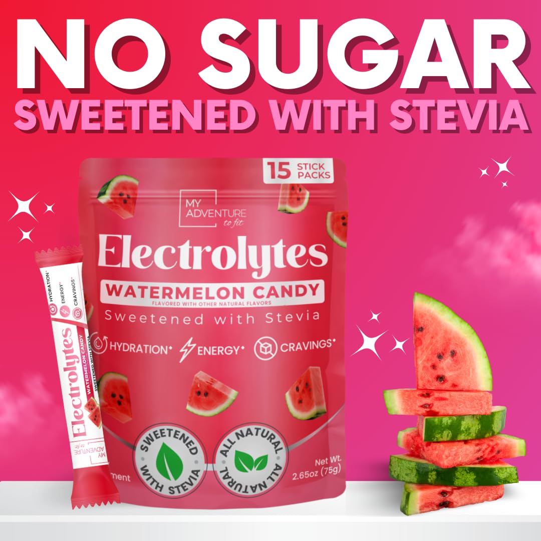 My Adventure to Fit etiqueta de ingredientes con alto potasio y endulzante stevia visible