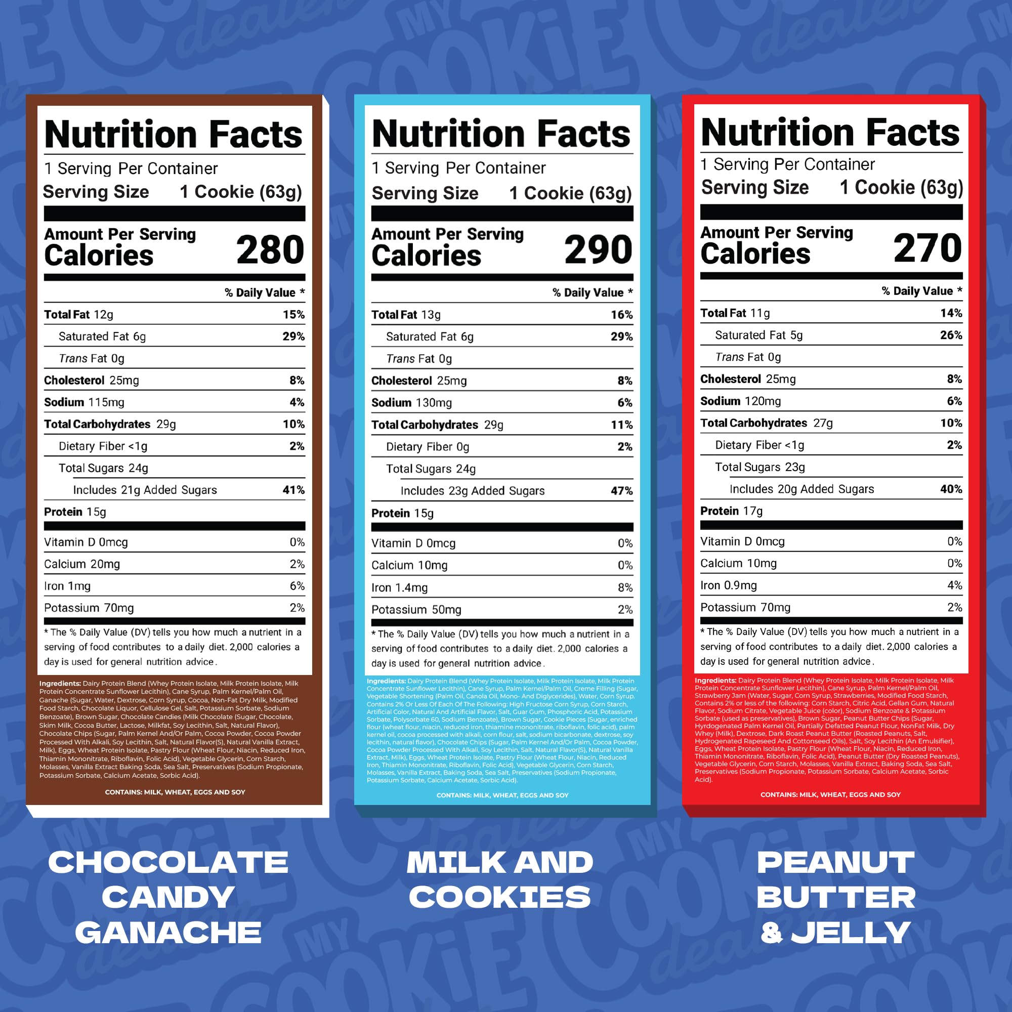 My Cookie Dealer disposición de sabores para comparar opciones gustativas