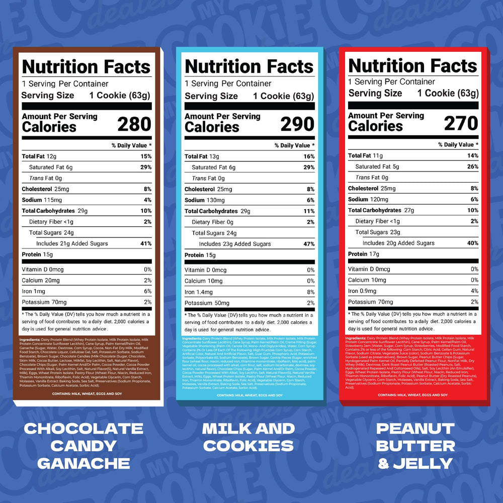My Cookie Dealer disposición de sabores para comparar opciones gustativas