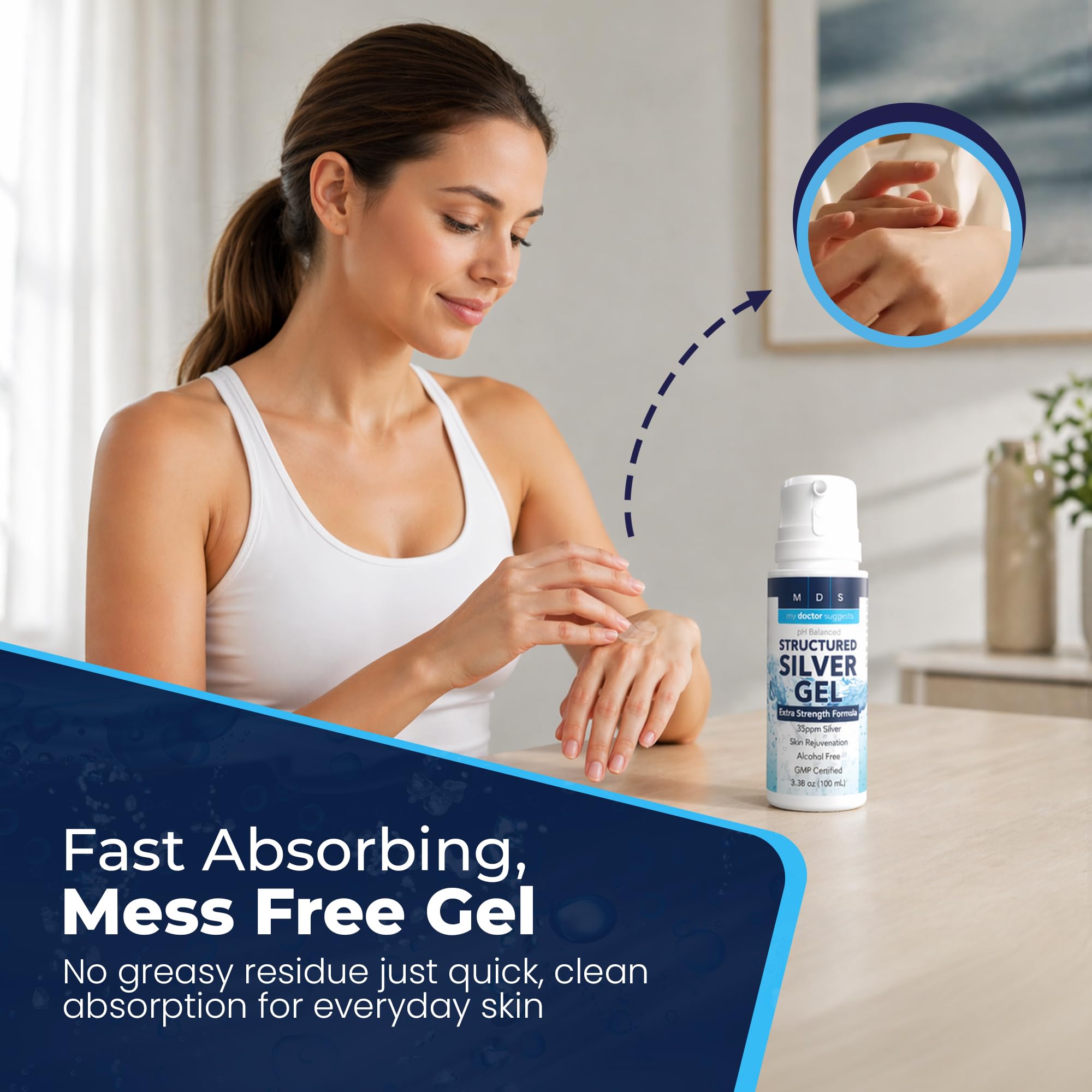 My Doctor Suggests aplicación del gel en la mano para alivio tópico