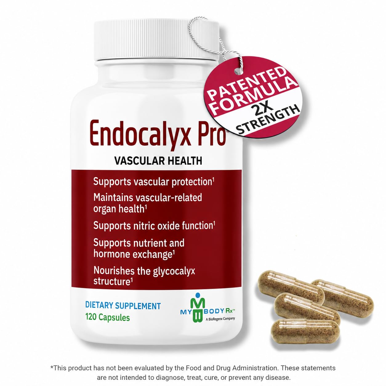 MYBODYRX cápsulas Endocalyx Pro detalle de textura y fácil de tragar