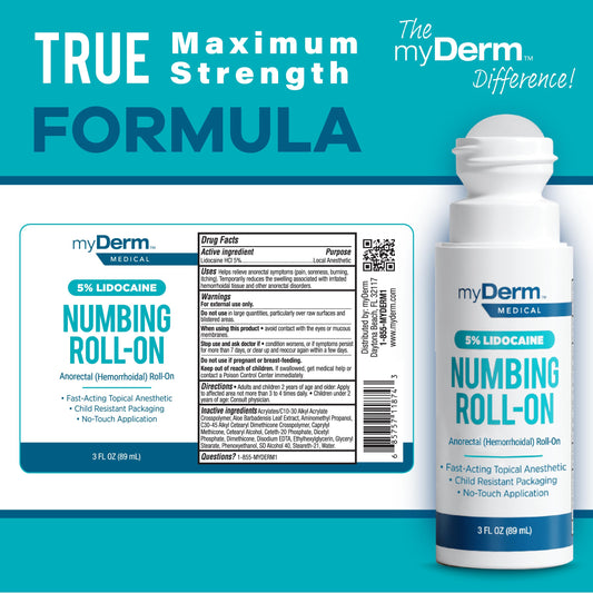 Myderm detalle de la bola aplicadora para uso higiénico y preciso