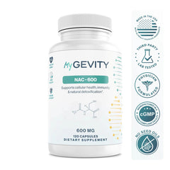 MyGevity cápsula vegetal mostrando tamaño y formulación pura