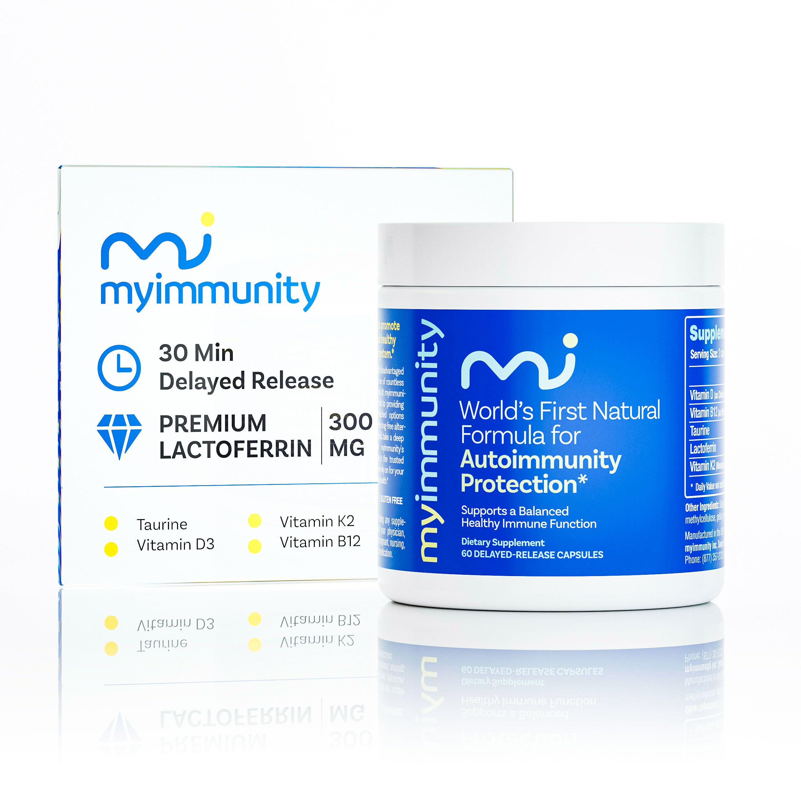 MyImmunity envase frontal mostrando 60 cápsulas y beneficios claros