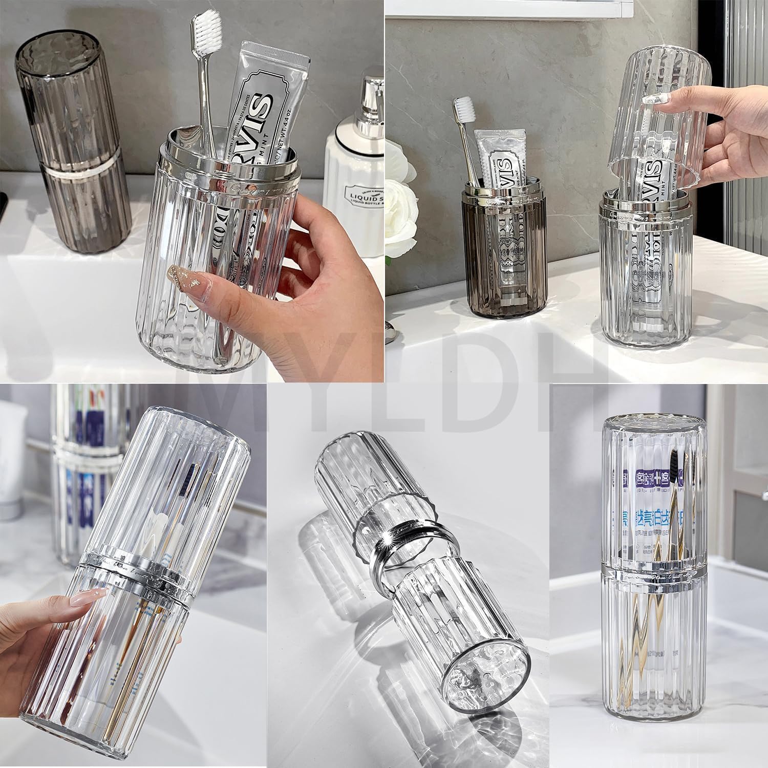 MYLDH mitad convertida en vaso de enjuague práctico en viaje