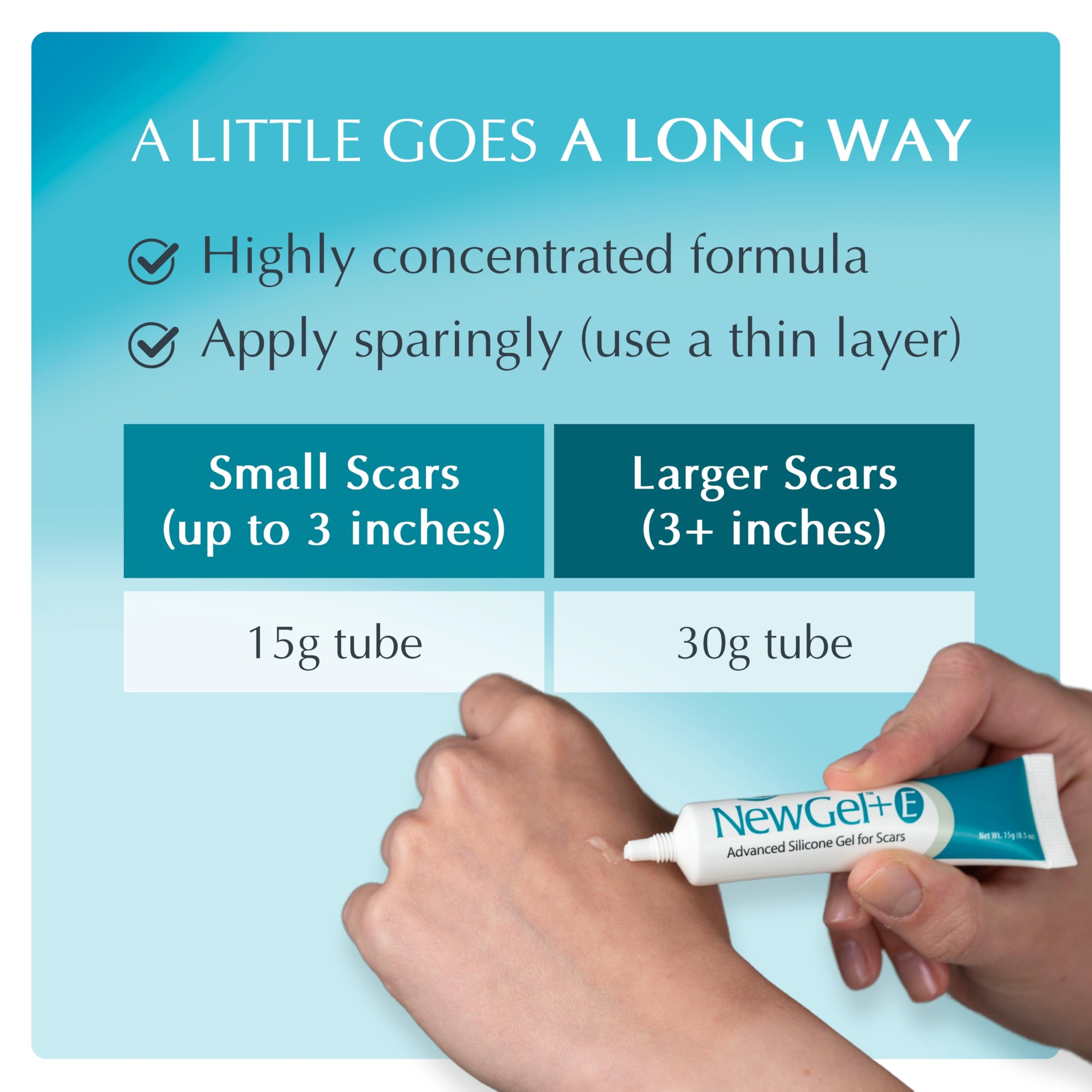 Envase MyNewGel junto a regla para escalar 0.5 oz, tamaño portátil