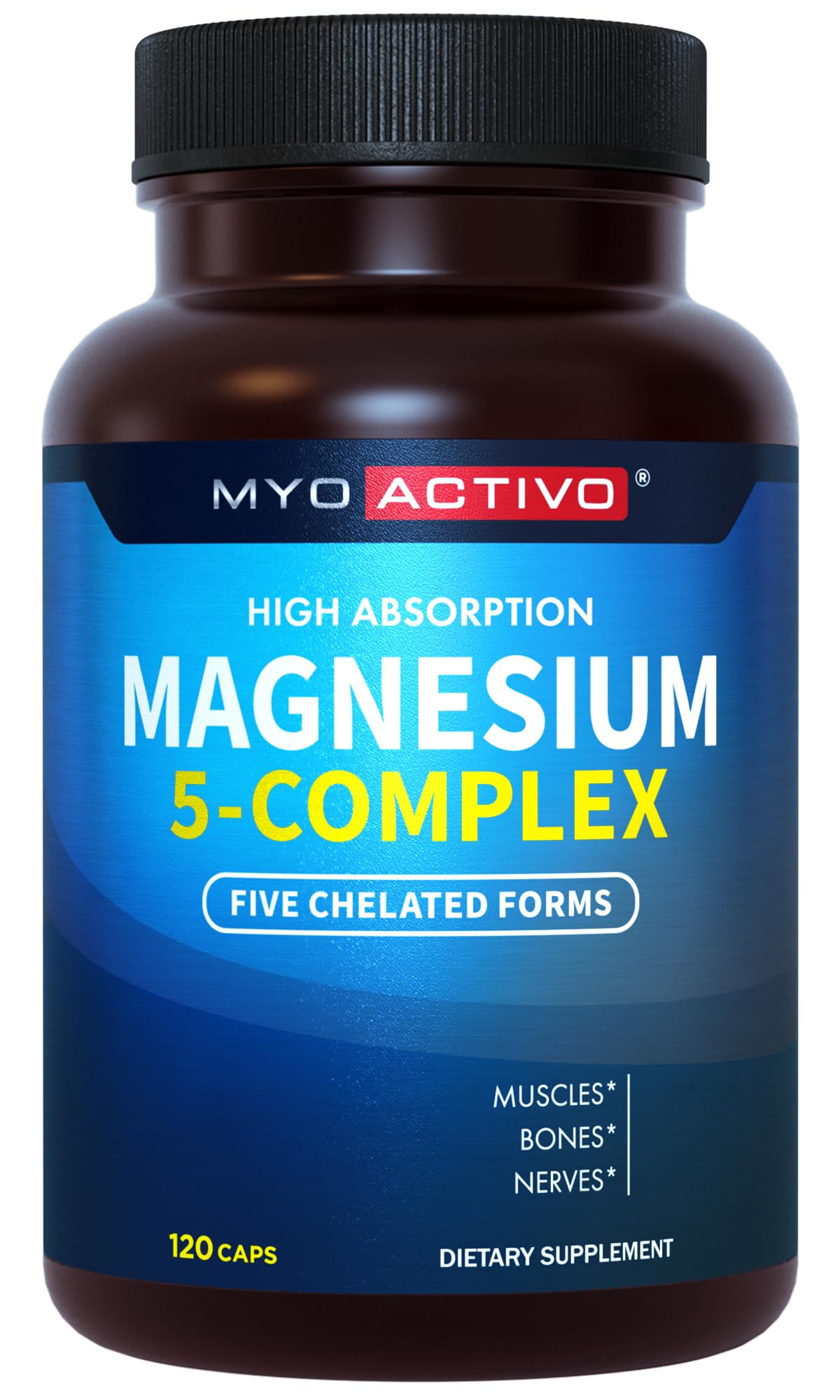 MyoActivo frasco frontal mostrando diseño y 120 cápsulas útil para decisión de compra
