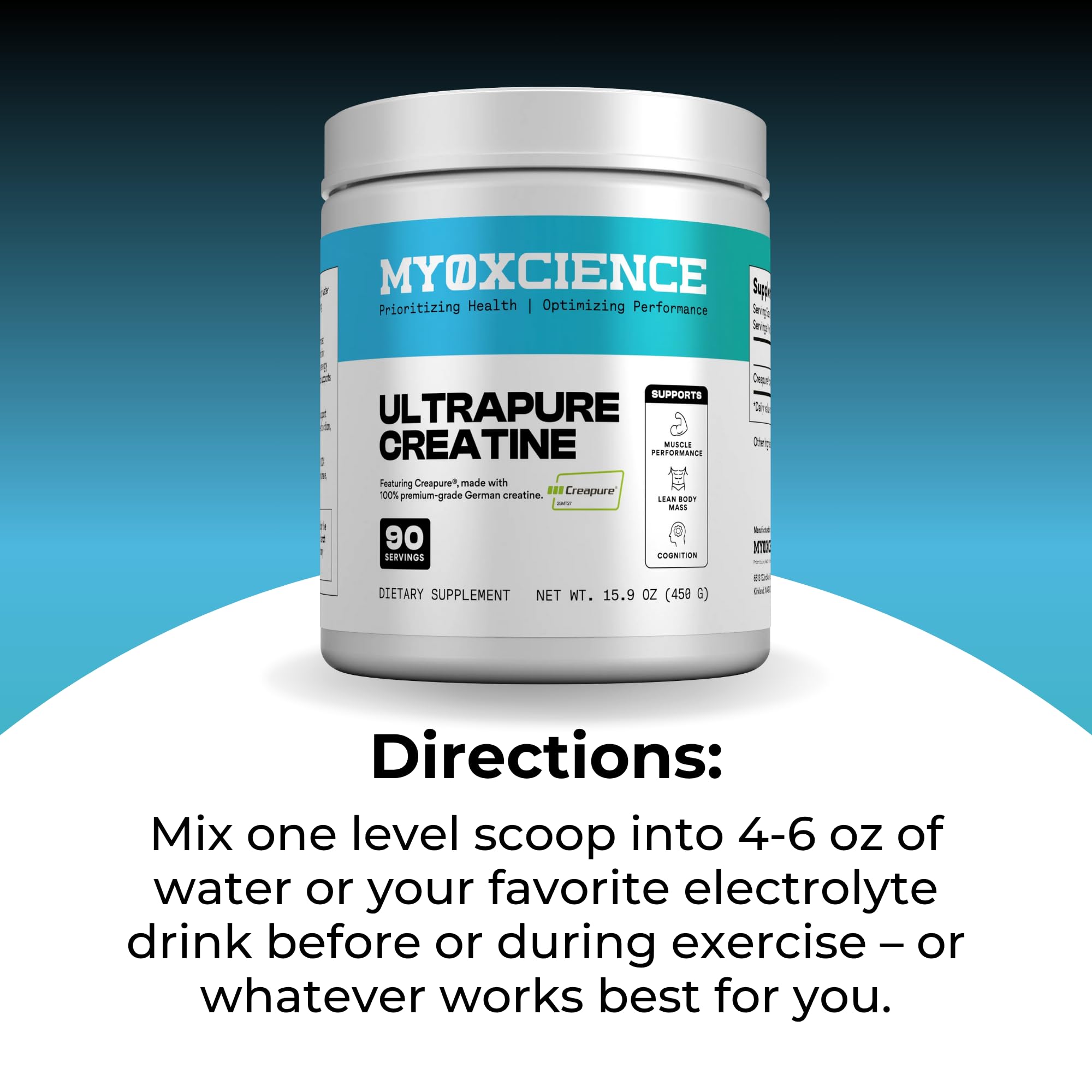 MYOXCIENCE Creapure en gimnasio, integración en rutina de entrenamiento