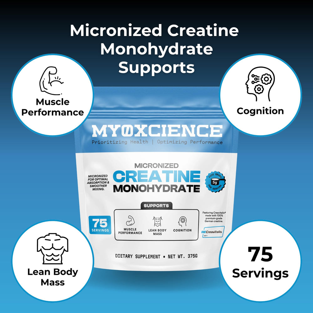 MYOXCIENCE polvo mezclado en batido mejorando recuperación y conveniencia