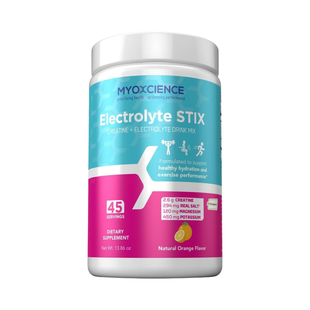 MYOXCIENCE empaque frontal mostrando jarra y marca, ventaja portabilidad