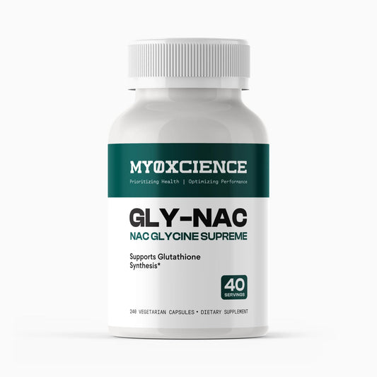 MYOXCIENCE frasco delantero mostrando la etiqueta y beneficios