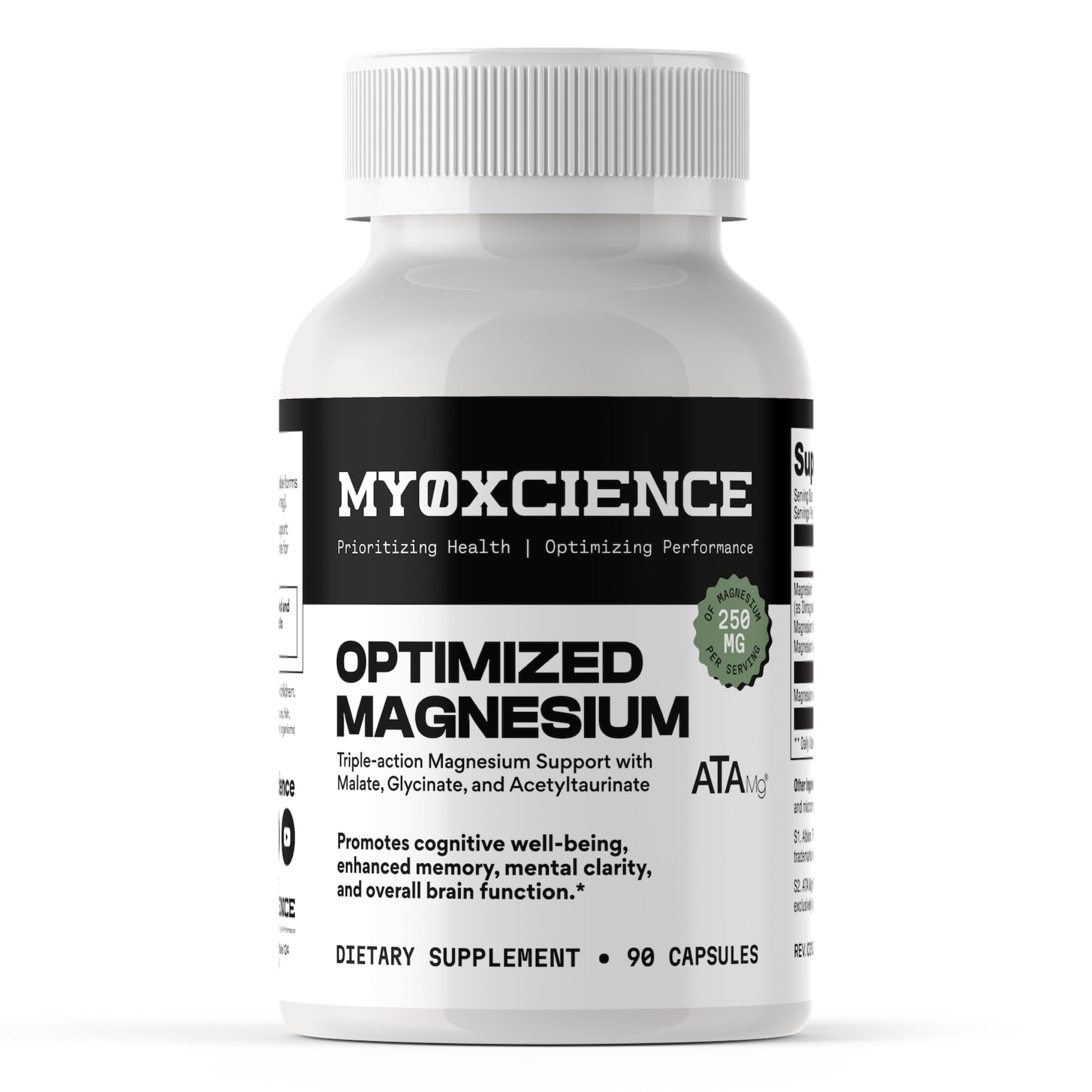 MYOXCIENCE frasco delantero mostrando diseño y dosis clara
