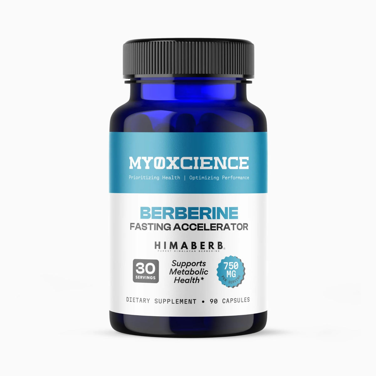 MYOXCIENCE frasco frontal mostrando 90 cápsulas y diseño claro